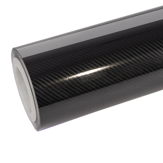 Glossy Spiral Black Carbon Fiber